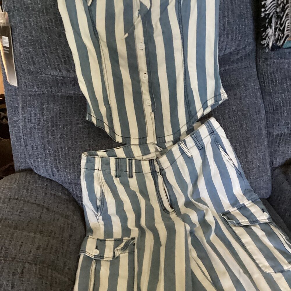 New Denim set, blue & white-size 10